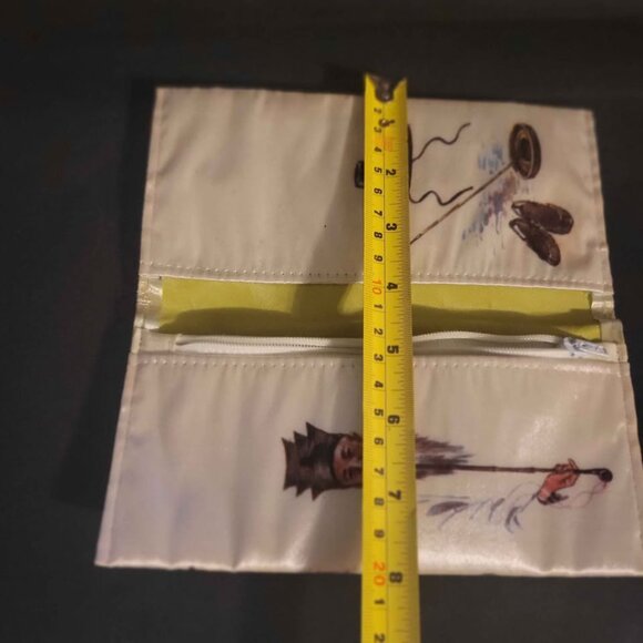 Chinese Vintage Small Satin Clutch,Wallet, Or Tobacco Pouch With A Painted Image - Picture 3 of 6